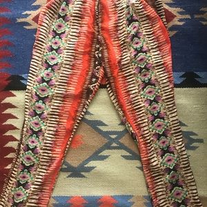 Printed, colourful high waisted pants